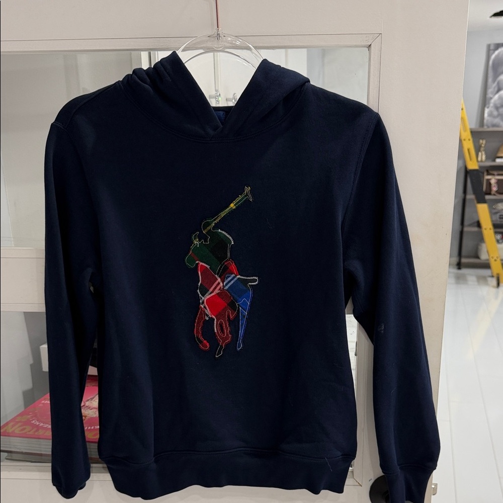 Polo by Ralph Lauren Dark Blue Sweater with Multicolor Embroidery